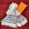 Hermes Bathrobe Shawl 90*180cm 70% Cashmere 30% Mulberry Silk Plaid Scarf Suitable for All Seasons Velvet Fabric Warm in Winter Cool in Summer