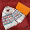 Hermes Bathrobe Shawl 90*180cm 70% Cashmere 30% Mulberry Silk Plaid Scarf Suitable for All Seasons Velvet Fabric Warm in Winter Cool in Summer