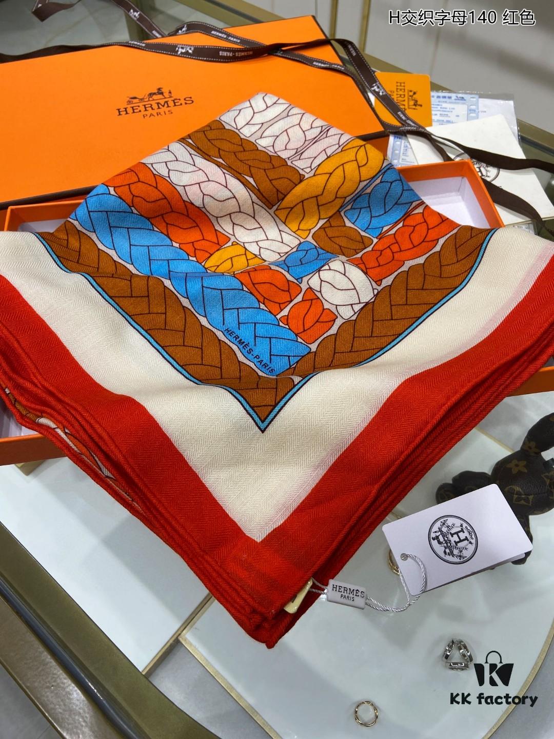 6931a937ccd8ab3d7af9d9d2 New Cashmere H Interlocking Letter 140 Scarf, 70% Cashmere + 30% Silk, Luxurious Blend, Premium Craftsmanship, Elegant Texture with 3D Pattern
