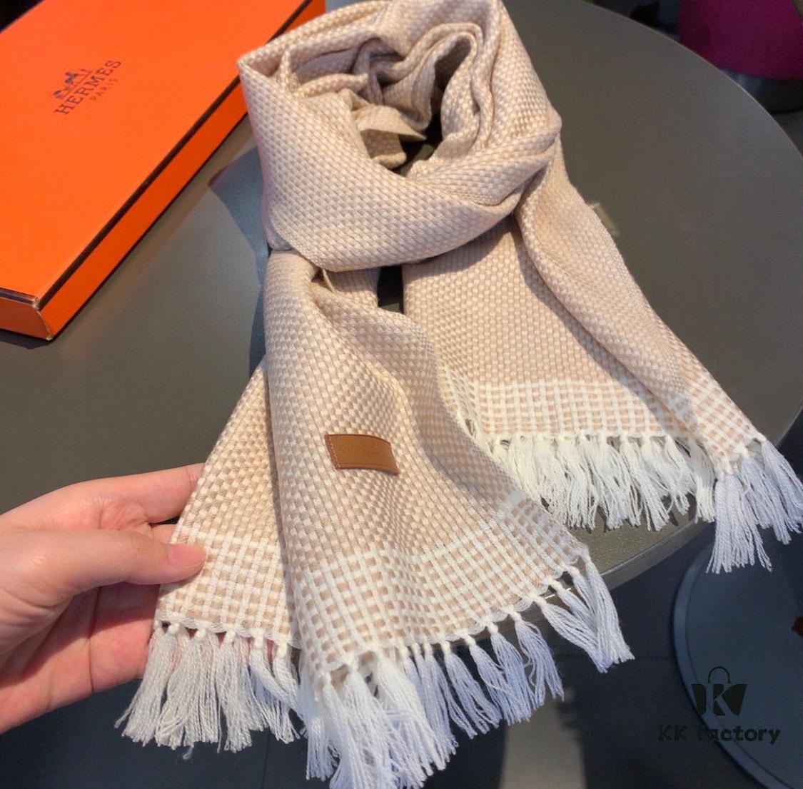 6931a937ccd8ab3d7af9d9de Hermes Handwoven Cashmere Scarf! Subtle and Sophisticated Style for Autumn and Winter!