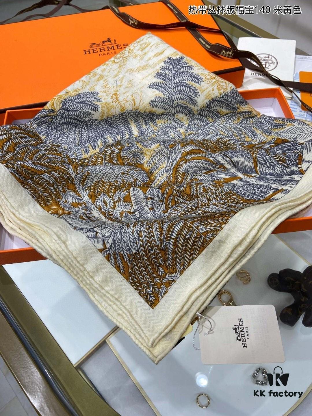 New Cashmere Scarf 🆕👏👏 Everyone Who Buys Says It's Gorgeous‼️ Recommended💕 [Tropical Jungle Edition Fubao 140] Cashmere Square Scarf, Top-Tier Craftsmanship at Exceptional Value‼️ A Bestseller from Hermes Counter 🎁💟 Stunning 3D Pattern with Premium Look and Feel 👍👍 Exquisitely Crafted with Advanced Technology, Spectacularly Launched 🌟 Special High-End Processing Technique 👍‼️ Adored by Elegant, Affluent Women. They Rave Over Its Quality, Style, and Price—Absolutely Unbeatable for Brand Enthusiasts! Superb Value, Truly Worth Owning‼️‼️ Size: 140cm*140cm, 70% Cashmere + 30% Silk