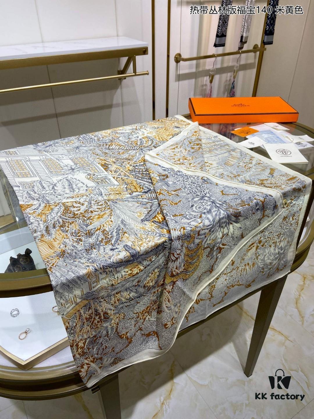 New Cashmere Scarf 🆕👏👏 Everyone Who Buys Says It's Gorgeous‼️ Recommended💕 [Tropical Jungle Edition Fubao 140] Cashmere Square Scarf, Top-Tier Craftsmanship at Exceptional Value‼️ A Bestseller from Hermes Counter 🎁💟 Stunning 3D Pattern with Premium Look and Feel 👍👍 Exquisitely Crafted with Advanced Technology, Spectacularly Launched 🌟 Special High-End Processing Technique 👍‼️ Adored by Elegant, Affluent Women. They Rave Over Its Quality, Style, and Price—Absolutely Unbeatable for Brand Enthusiasts! Superb Value, Truly Worth Owning‼️‼️ Size: 140cm*140cm, 70% Cashmere + 30% Silk