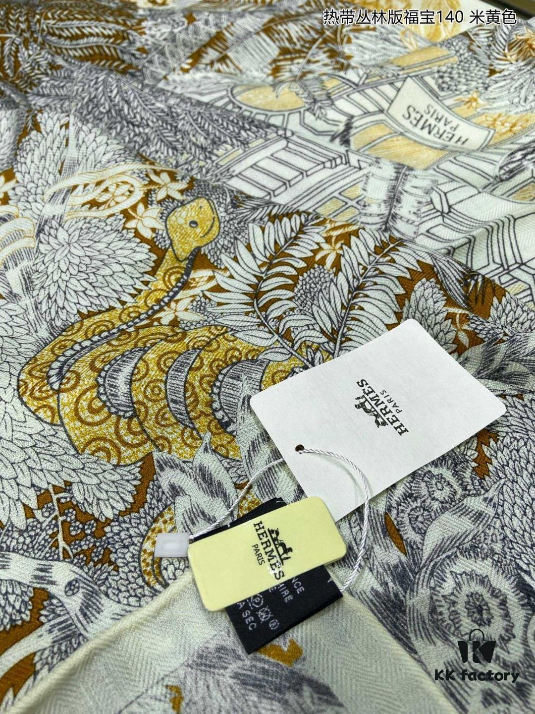 New Cashmere Scarf 🆕👏👏 Everyone Who Buys Says It's Gorgeous‼️ Recommended💕 [Tropical Jungle Edition Fubao 140] Cashmere Square Scarf, Top-Tier Craftsmanship at Exceptional Value‼️ A Bestseller from Hermes Counter 🎁💟 Stunning 3D Pattern with Premium Look and Feel 👍👍 Exquisitely Crafted with Advanced Technology, Spectacularly Launched 🌟 Special High-End Processing Technique 👍‼️ Adored by Elegant, Affluent Women. They Rave Over Its Quality, Style, and Price—Absolutely Unbeatable for Brand Enthusiasts! Superb Value, Truly Worth Owning‼️‼️ Size: 140cm*140cm, 70% Cashmere + 30% Silk