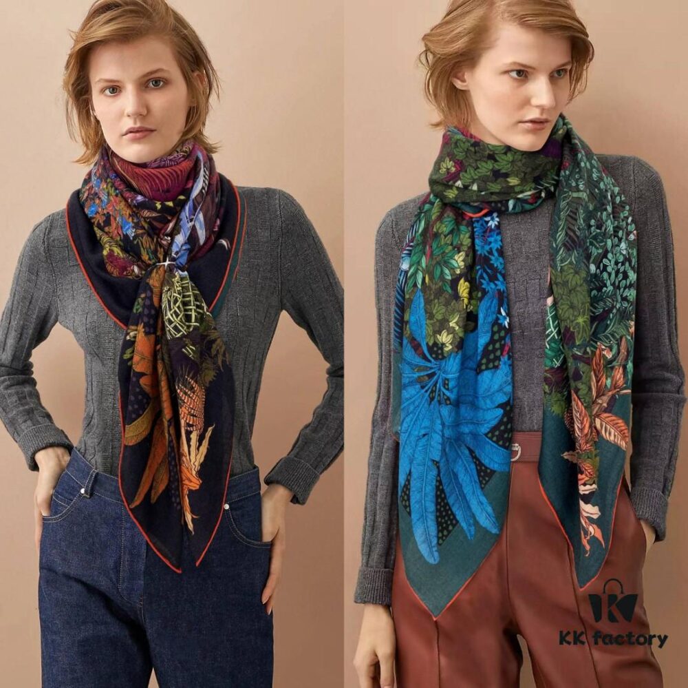 6931a93eccd8ab3d7af9da44 New Cashmere Scarf 🆕🏇🏇 Gorgeous Design Loved by All! 💕【Castle in the Flower Double-Sided 140】Cashmere Square Scarf, Two-Sided Dual Color, Top-Grade Craftsmanship, Exceptional Value! Perfect Gift 🎁💟