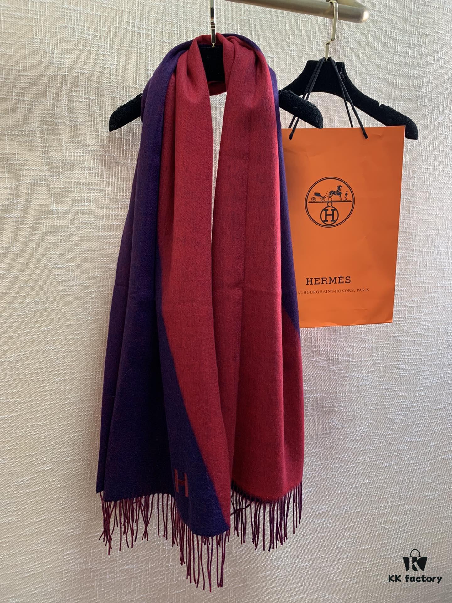 6931a941ccd8ab3d7af9da76 Hermes · Autumn-Winter New Arrival · Color-Block Cashmere Scarf