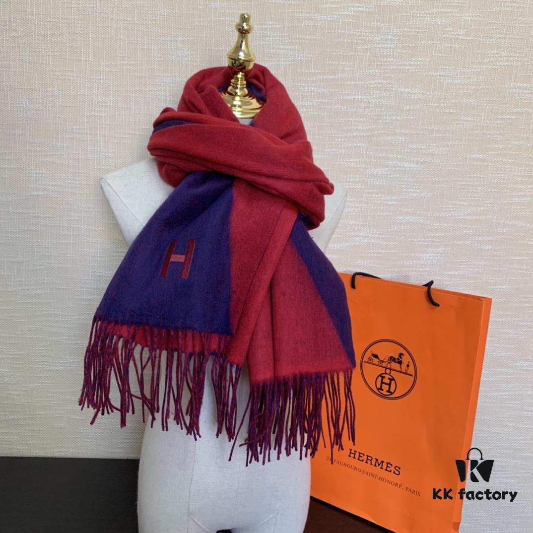6931a941ccd8ab3d7af9da79 Hermes · Autumn-Winter New Arrival · Color-Block Cashmere Scarf