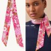 6931a944ccd8ab3d7af9daa7 New Arrival, 'Bingata' Red Pattern Dyed Hermès Heavyweight Twill Silk Twilly Scarf, Authentic Edition, Counter Synchronized