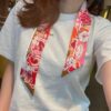 6931a944ccd8ab3d7af9daa8 New Arrival, 'Bingata' Red Pattern Dyed Hermès Heavyweight Twill Silk Twilly Scarf, Authentic Edition, Counter Synchronized