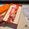 6931a944ccd8ab3d7af9daaa New Arrival, 'Bingata' Red Pattern Dyed Hermès Heavyweight Twill Silk Twilly Scarf, Authentic Edition, Counter Synchronized