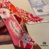 6931a944ccd8ab3d7af9daae New Arrival, 'Bingata' Red Pattern Dyed Hermès Heavyweight Twill Silk Twilly Scarf, Authentic Edition, Counter Synchronized