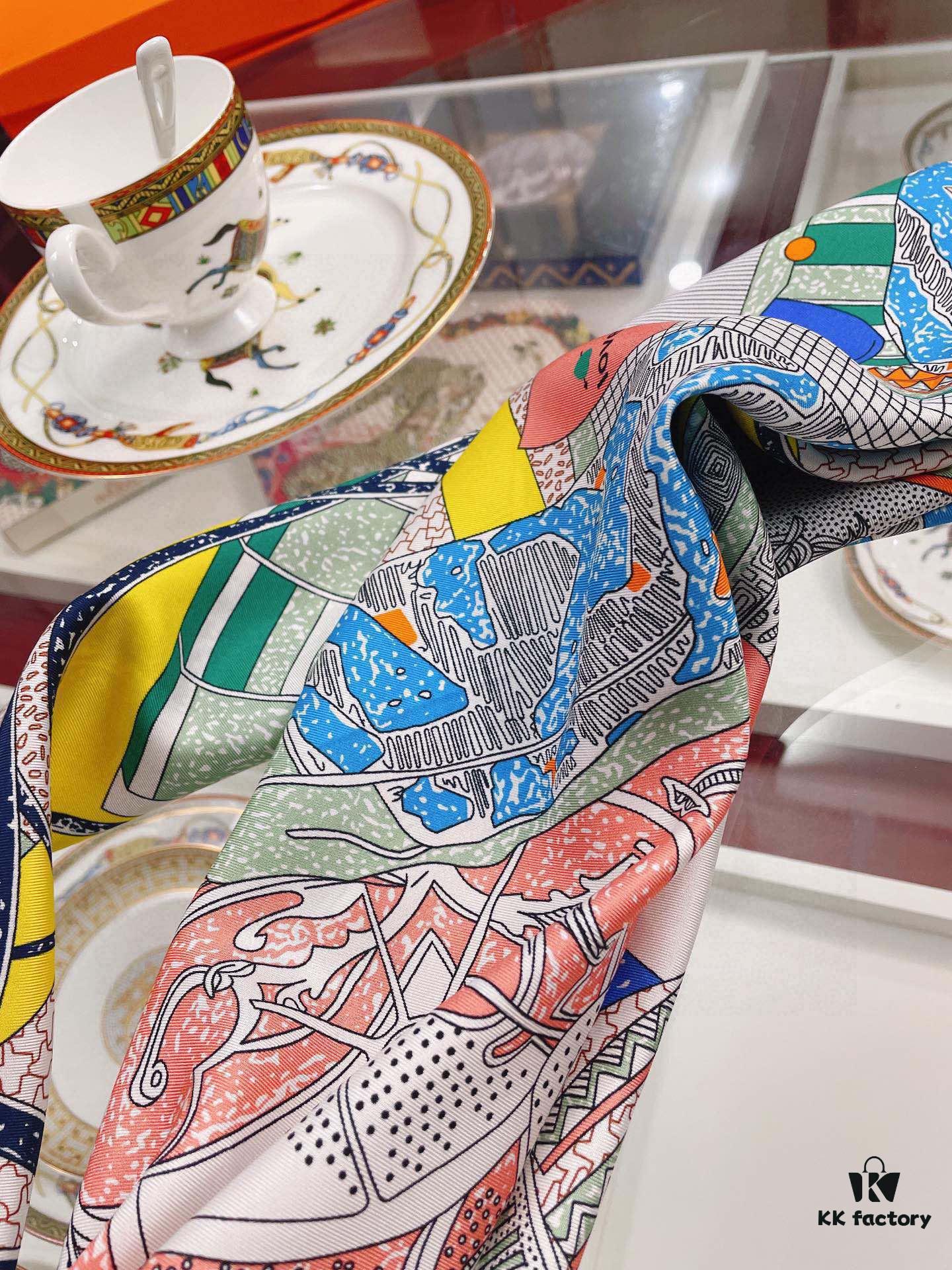 6931a949ccd8ab3d7af9daf4 Italian Holiday 90 - Premium Silk Square Scarf, 100% High-Grade Twill Silk, 90cm x 90cm