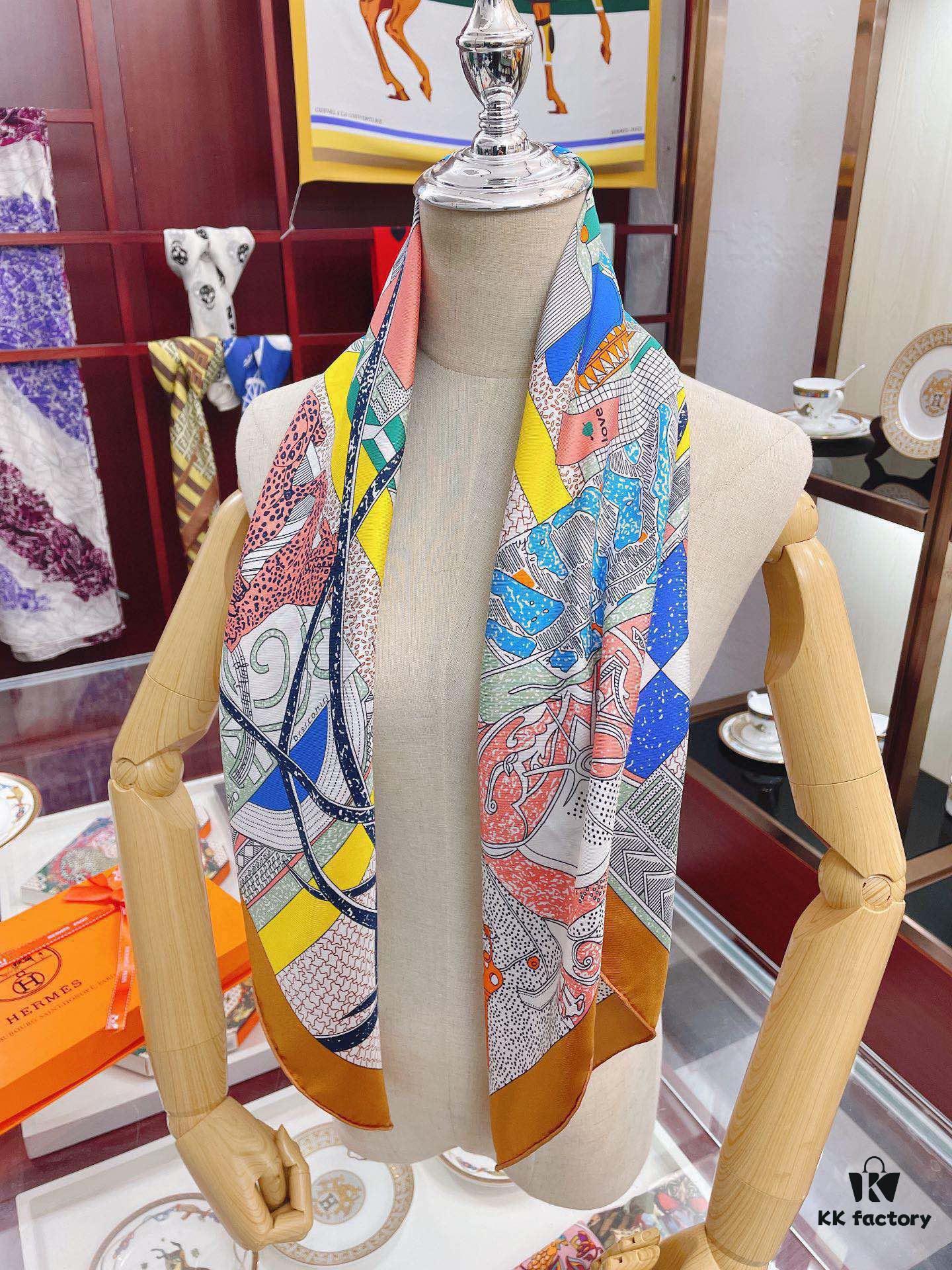 6931a949ccd8ab3d7af9daf5 Italian Holiday 90 - Premium Silk Square Scarf, 100% High-Grade Twill Silk, 90cm x 90cm