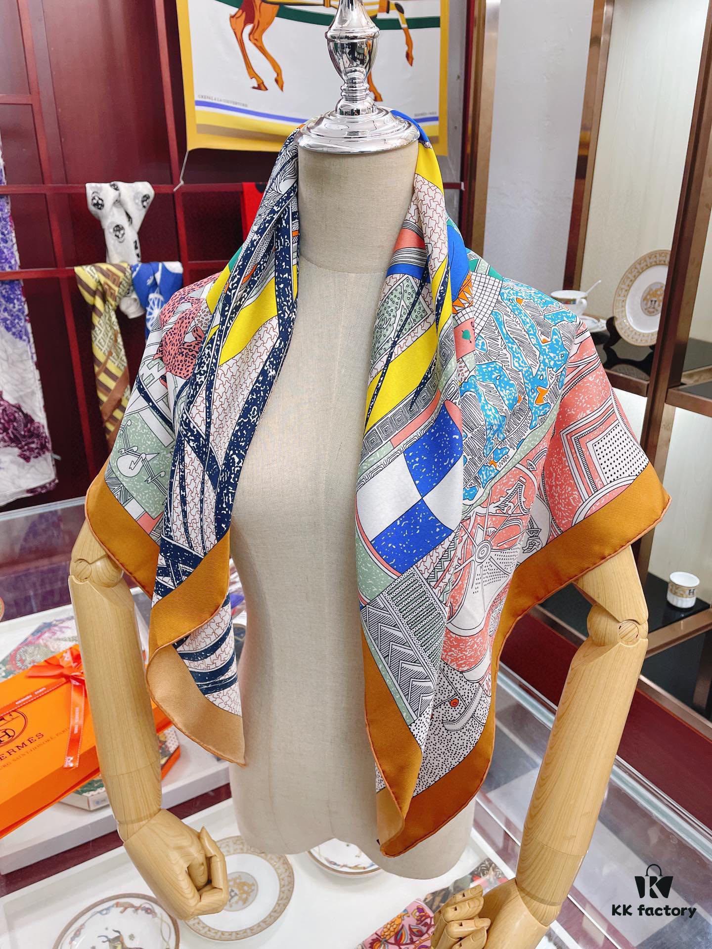 6931a949ccd8ab3d7af9daf7 Italian Holiday 90 - Premium Silk Square Scarf, 100% High-Grade Twill Silk, 90cm x 90cm