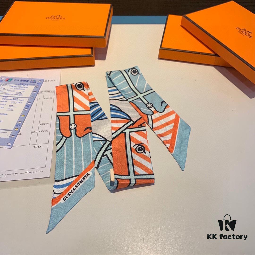 Hermès Twill Silk Scarf (100% Mulberry Silk) with Packaging
