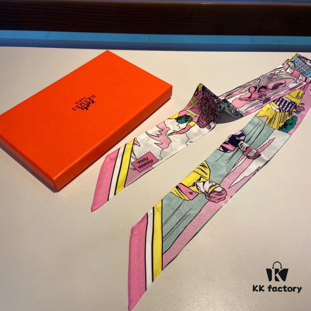 6931a94dccd8ab3d7af9db3b Hermès WOW Silk Hair Band - Dual-Sided Design, 100% Twill Silk, Scarf for Neck, Wrist, Waist or Bag Accessory