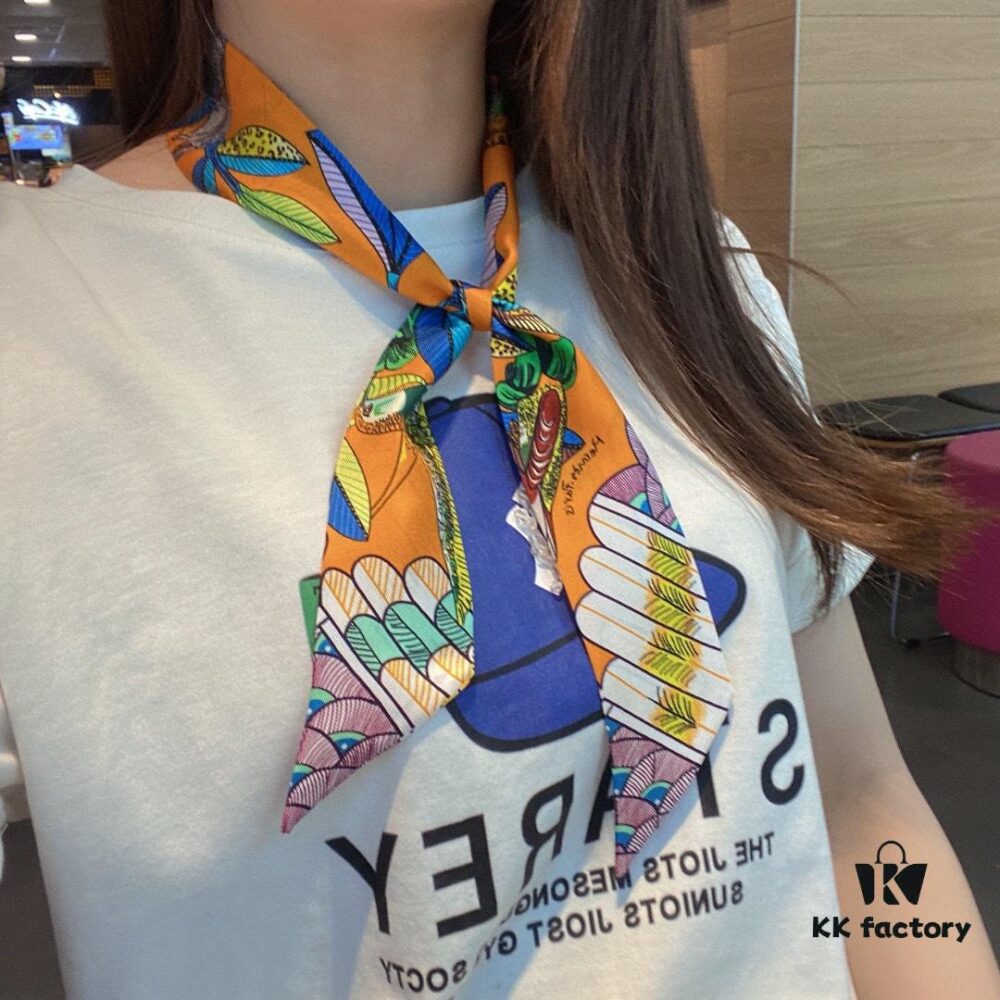 6931a952ccd8ab3d7af9db7d Hermes Branch Song Small Silk Scarf with Packaging, Soft and Skin-Friendly, Stylish Design, Multi-Purpose Use as Hairband, Bag Accessory, or Neck Ribbon, 85×6cm Fringe