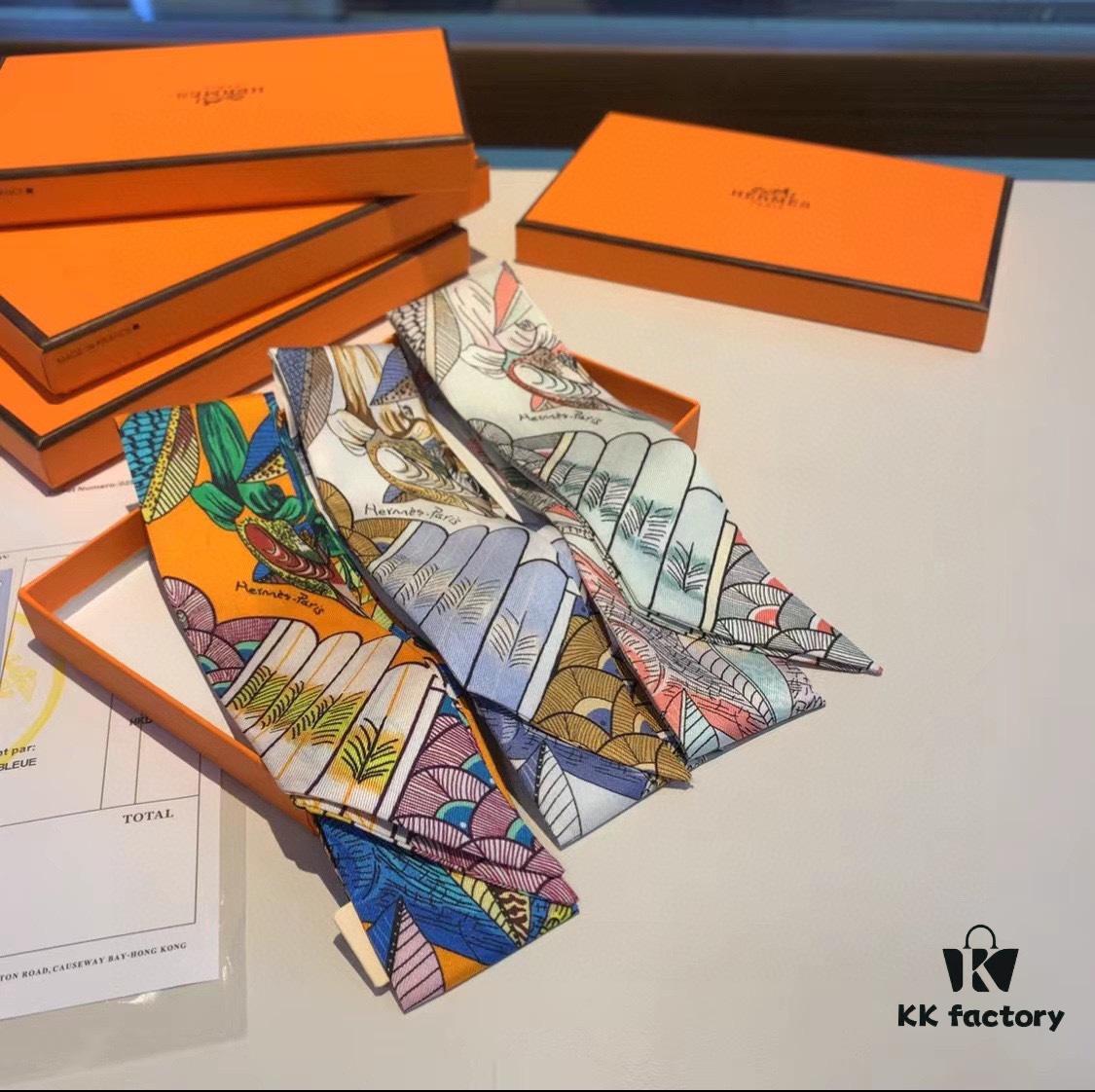 6931a952ccd8ab3d7af9db7e Hermes Branch Song Small Silk Scarf with Packaging, Soft and Skin-Friendly, Stylish Design, Multi-Purpose Use as Hairband, Bag Accessory, or Neck Ribbon, 85×6cm Fringe