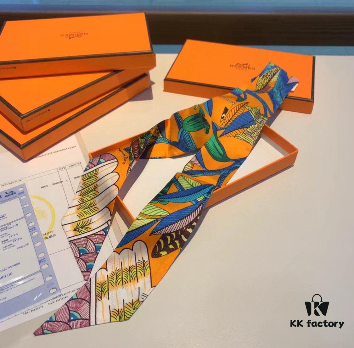 6931a952ccd8ab3d7af9db80 Hermes Branch Song Small Silk Scarf with Packaging, Soft and Skin-Friendly, Stylish Design, Multi-Purpose Use as Hairband, Bag Accessory, or Neck Ribbon, 85×6cm Fringe