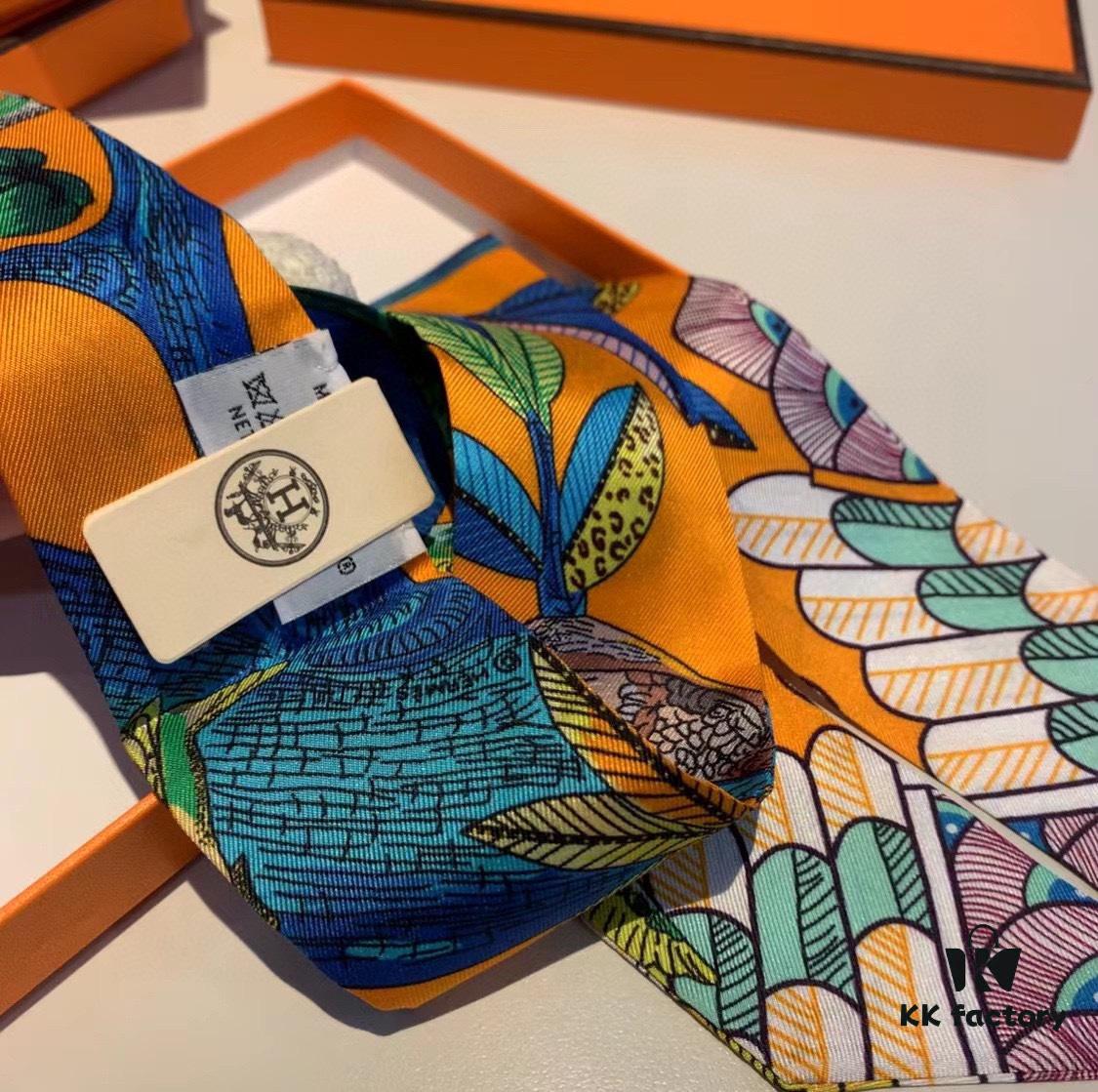 6931a952ccd8ab3d7af9db81 Hermes Branch Song Small Silk Scarf with Packaging, Soft and Skin-Friendly, Stylish Design, Multi-Purpose Use as Hairband, Bag Accessory, or Neck Ribbon, 85×6cm Fringe