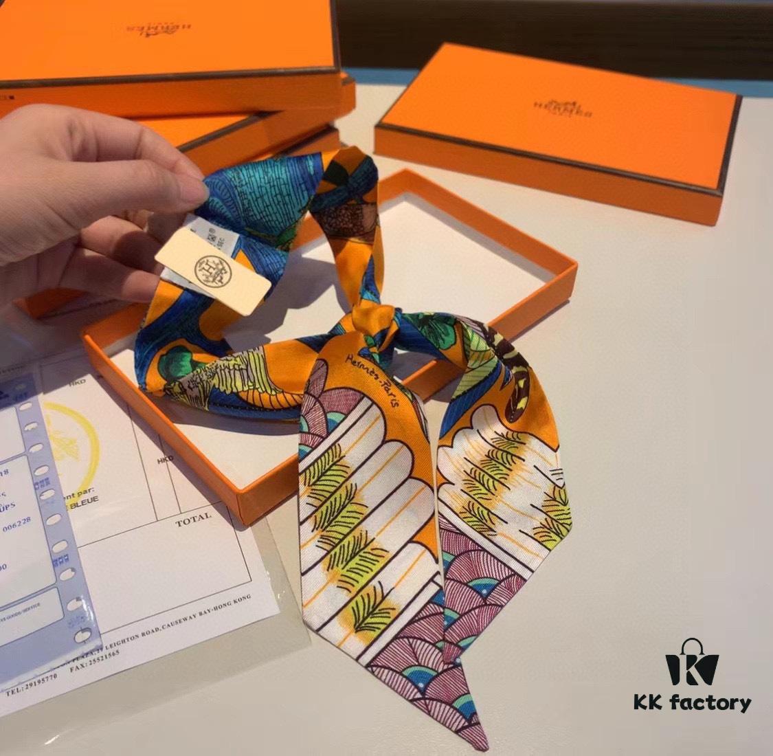 6931a952ccd8ab3d7af9db84 Hermes Branch Song Small Silk Scarf with Packaging, Soft and Skin-Friendly, Stylish Design, Multi-Purpose Use as Hairband, Bag Accessory, or Neck Ribbon, 85×6cm Fringe