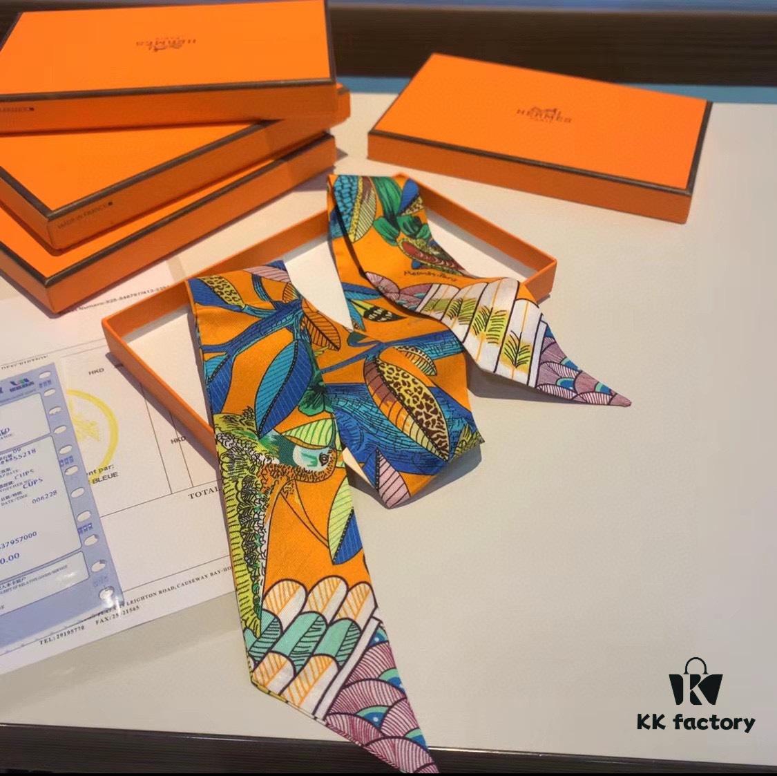 6931a952ccd8ab3d7af9db85 Hermes Branch Song Small Silk Scarf with Packaging, Soft and Skin-Friendly, Stylish Design, Multi-Purpose Use as Hairband, Bag Accessory, or Neck Ribbon, 85×6cm Fringe