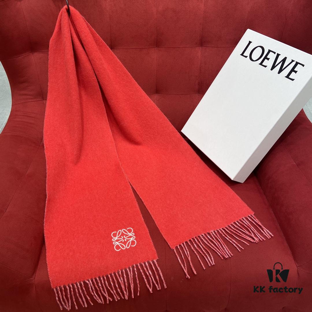 6931a95eccd8ab3d7af9dc30 Watermelon Red LOEWE Classic Unisex Scarf – Winter Must-Have – 90% Wool + 10% Cashmere, 30x180cm