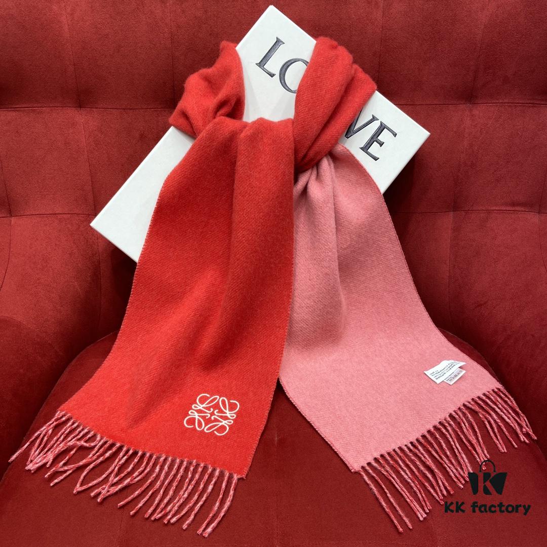 6931a95fccd8ab3d7af9dc32 Watermelon Red LOEWE Classic Unisex Scarf – Winter Must-Have – 90% Wool + 10% Cashmere, 30x180cm