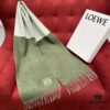 6931a95fccd8ab3d7af9dc39 Light Green and Gray Patchwork LOEWE Classic Unisex Scarf – Winter Must-Have – 90% Wool and 10% Cashmere, Warm and Soft, 30x180CM