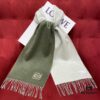 6931a95fccd8ab3d7af9dc3b Light Green and Gray Patchwork LOEWE Classic Unisex Scarf – Winter Must-Have – 90% Wool and 10% Cashmere, Warm and Soft, 30x180CM
