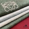 6931a960ccd8ab3d7af9dc3d Light Green and Gray Patchwork LOEWE Classic Unisex Scarf – Winter Must-Have – 90% Wool and 10% Cashmere, Warm and Soft, 30x180CM