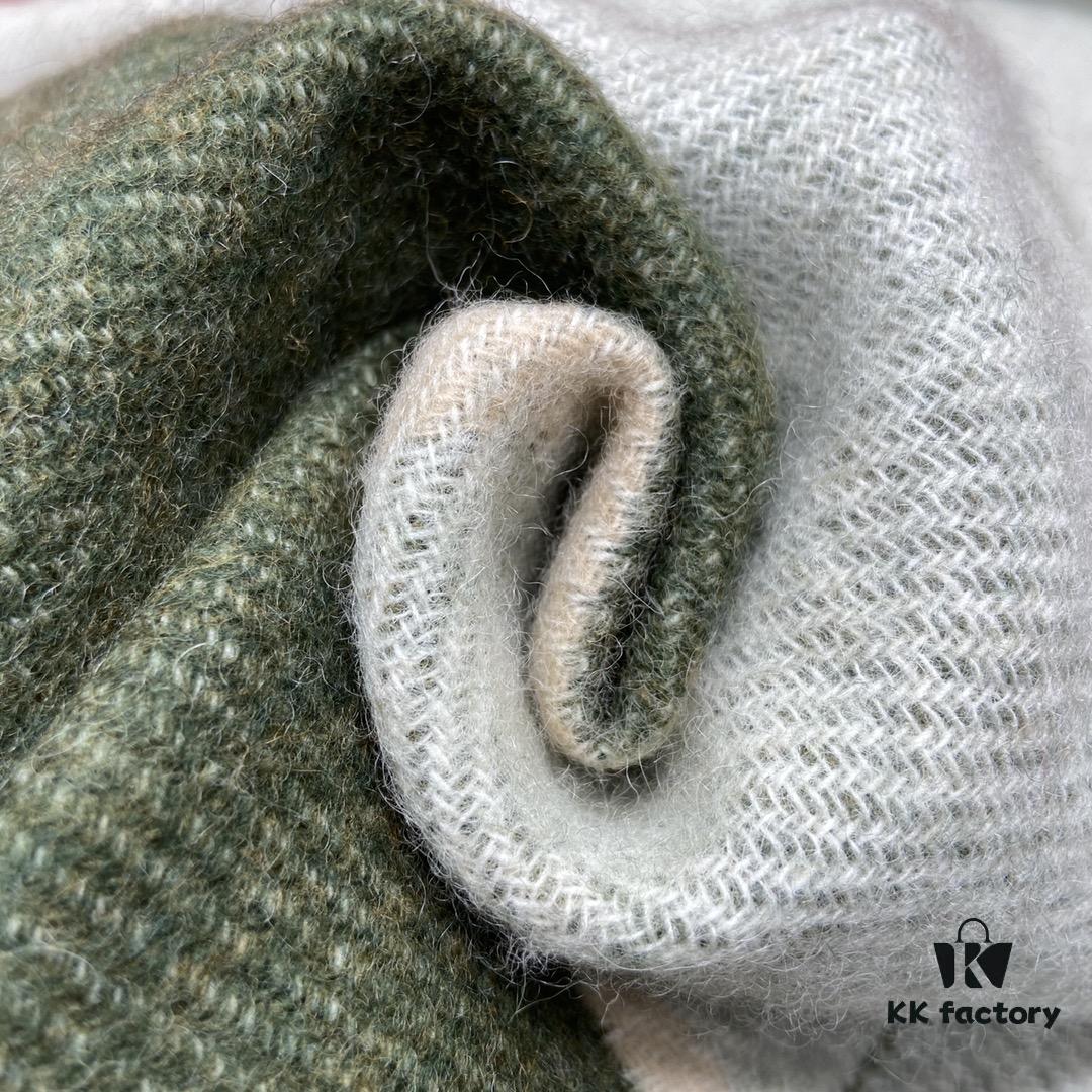 6931a960ccd8ab3d7af9dc40 Light Green and Gray Patchwork LOEWE Classic Unisex Scarf – Winter Must-Have – 90% Wool and 10% Cashmere, Warm and Soft, 30x180CM