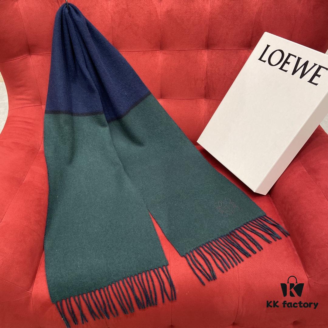 6931a960ccd8ab3d7af9dc43 Emerald Green and Blue Combined LOEWE Classic Unisex Scarf – Winter Must-Have – 90% Wool and 10% Cashmere, Warm and Soft, 30*180CM