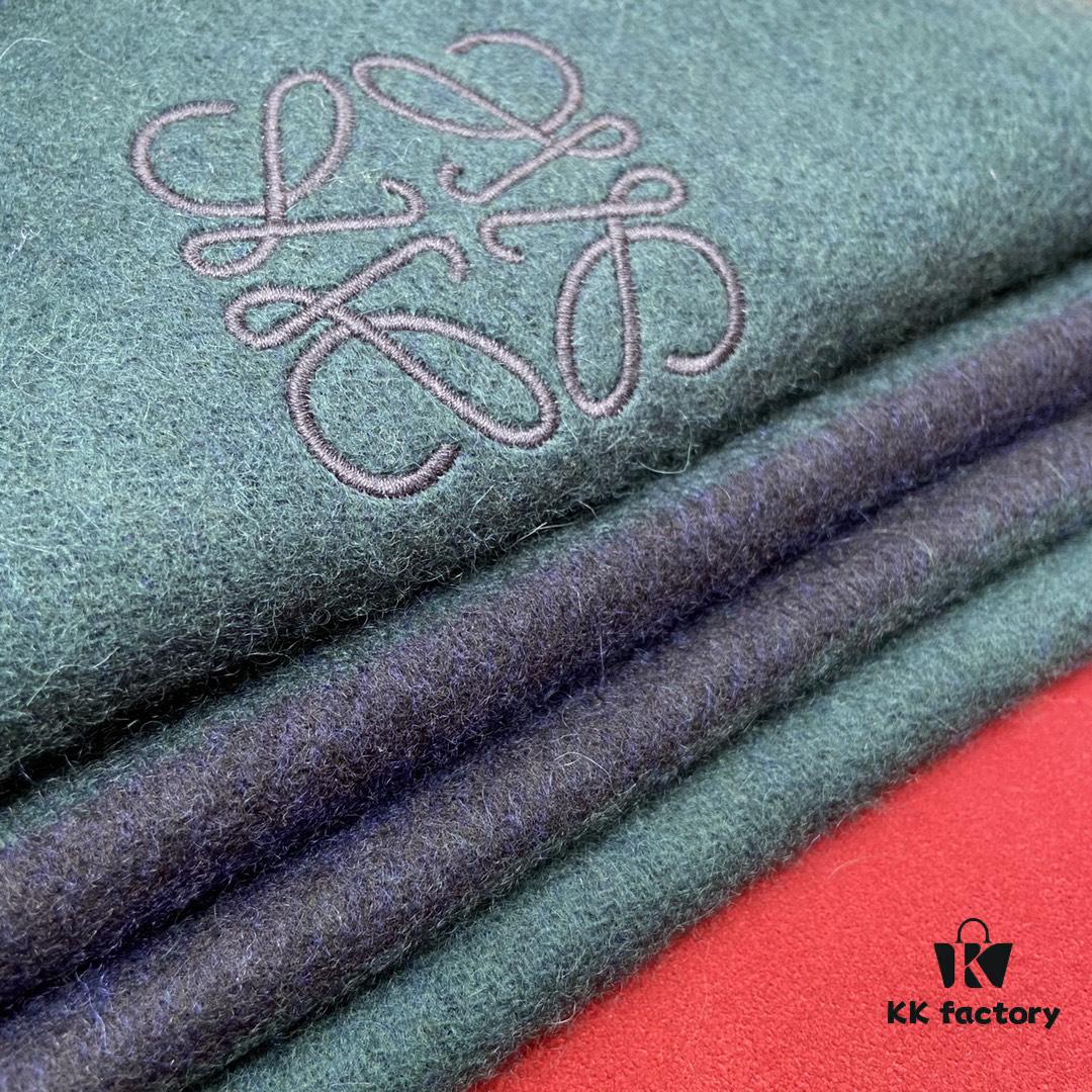 6931a960ccd8ab3d7af9dc46 Emerald Green and Blue Combined LOEWE Classic Unisex Scarf – Winter Must-Have – 90% Wool and 10% Cashmere, Warm and Soft, 30*180CM