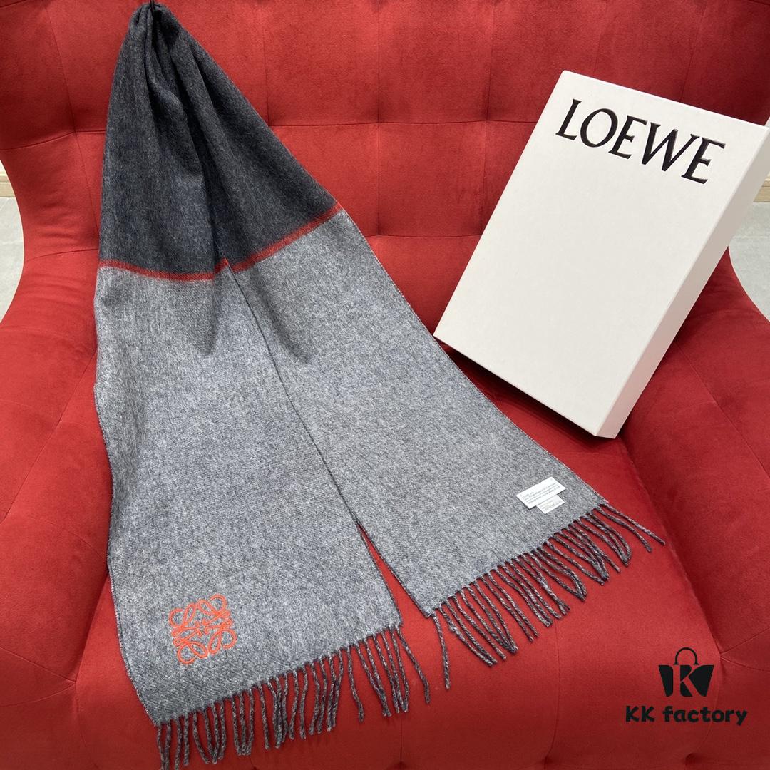 6931a961ccd8ab3d7af9dc4c Black and Gray LOEWE Classic Unisex Scarf – Winter Must-Have – 90% Wool, 10% Cashmere