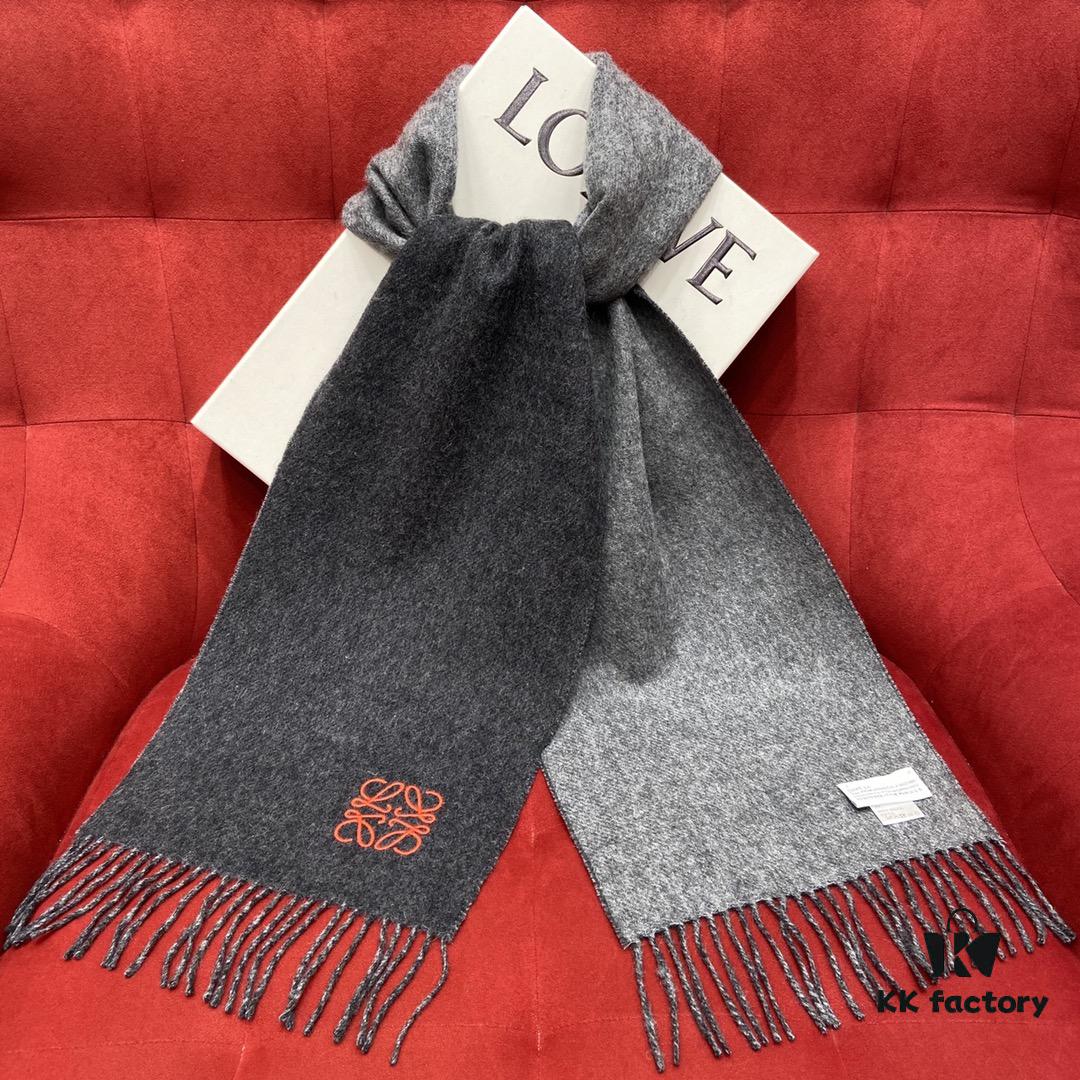 6931a961ccd8ab3d7af9dc4d Black and Gray LOEWE Classic Unisex Scarf – Winter Must-Have – 90% Wool, 10% Cashmere