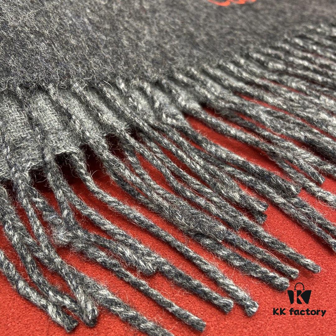 6931a961ccd8ab3d7af9dc50 Black and Gray LOEWE Classic Unisex Scarf – Winter Must-Have – 90% Wool, 10% Cashmere