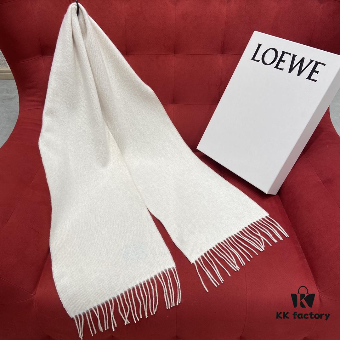 6931a961ccd8ab3d7af9dc54 Beige LOEWE Classic Unisex Scarf – Winter Must-Have – 90% Wool 10% Cashmere, Warm and Soft, 30*180CM