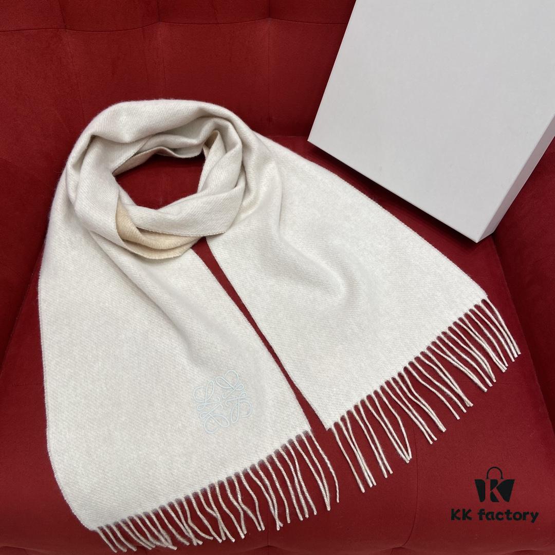 6931a961ccd8ab3d7af9dc57 Beige LOEWE Classic Unisex Scarf – Winter Must-Have – 90% Wool 10% Cashmere, Warm and Soft, 30*180CM