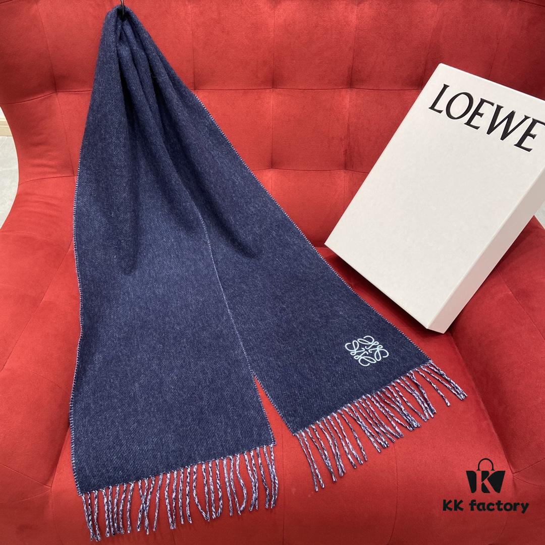 6931a962ccd8ab3d7af9dc5d Navy Blue LOEWE Classic Unisex Scarf – Winter Must-Have – 90% Wool + 10% Cashmere, Warm and Soft, 30x180CM