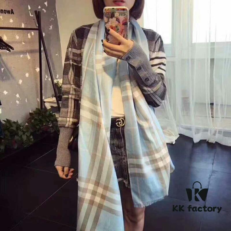 6931a968ccd8ab3d7af9dcc4 Luxury BURBERRY Cashmere Rectangular Shawl with Iconic Equestrian Logo, 180*70CM, 11 Colors Available