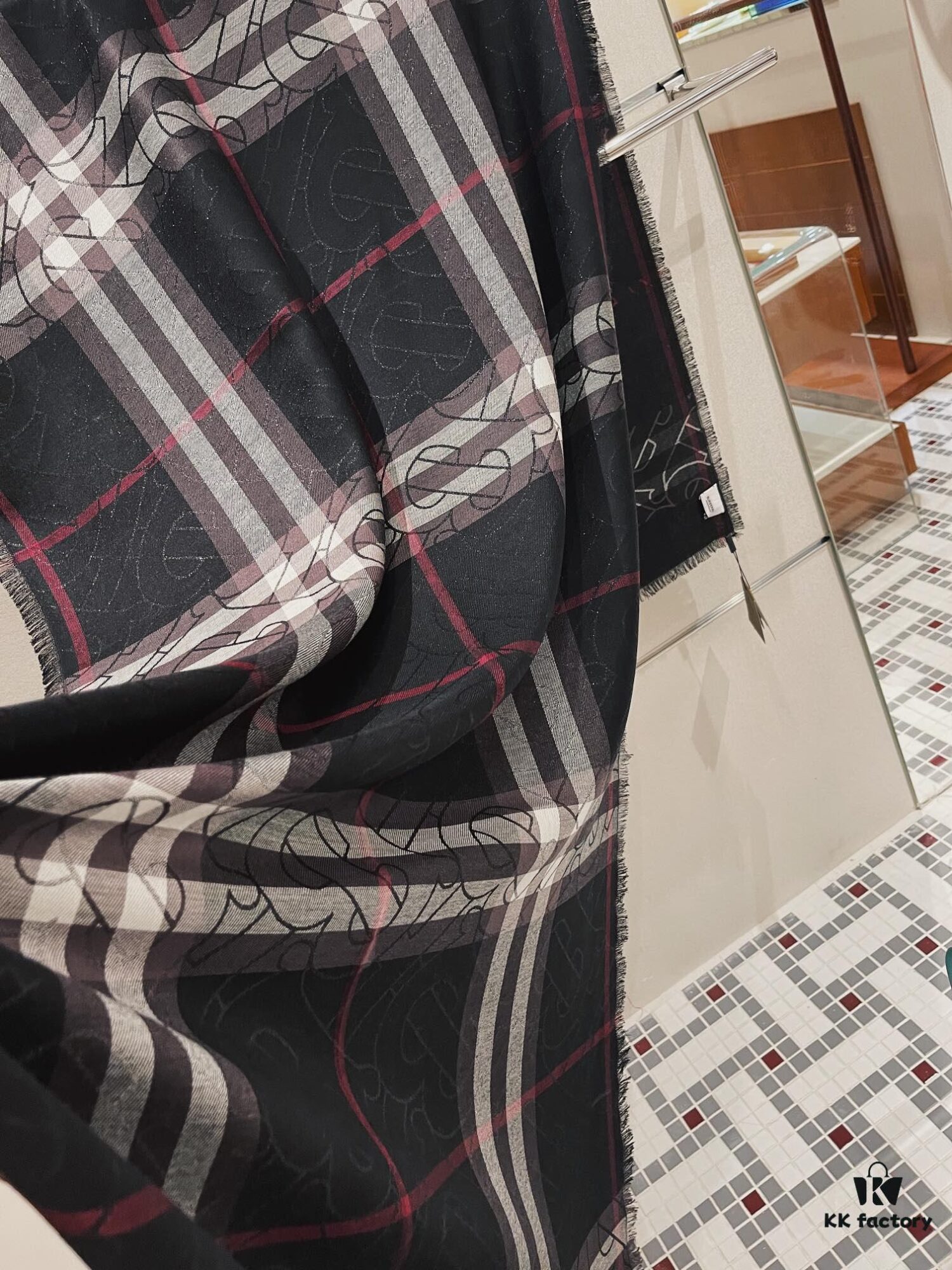 6931a96bccd8ab3d7af9dcee Burberry New Metallic Signature Check Scarf – Versatile, Elegant, and Luxuriously Textured
