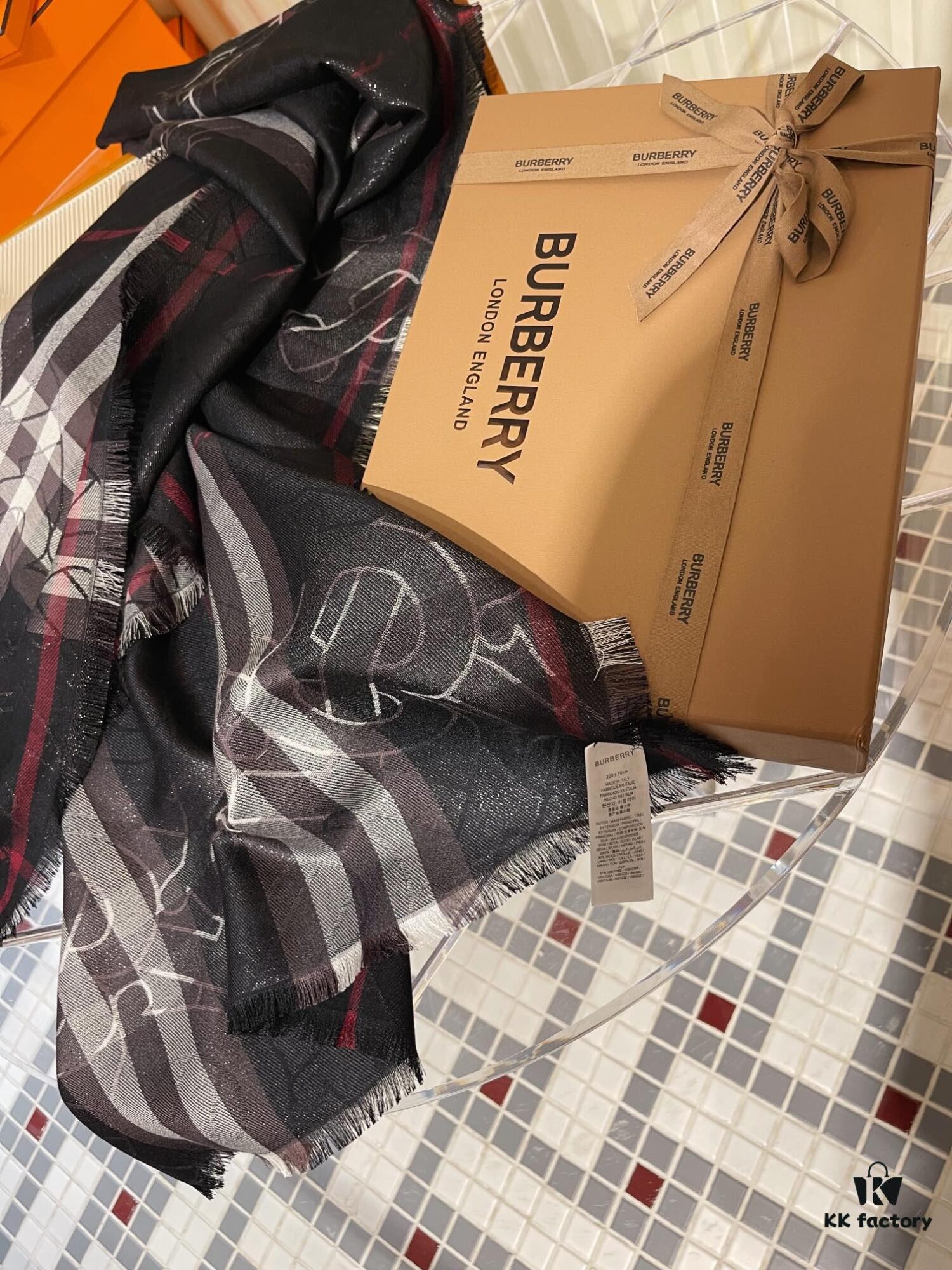6931a96bccd8ab3d7af9dcef Burberry New Metallic Signature Check Scarf – Versatile, Elegant, and Luxuriously Textured