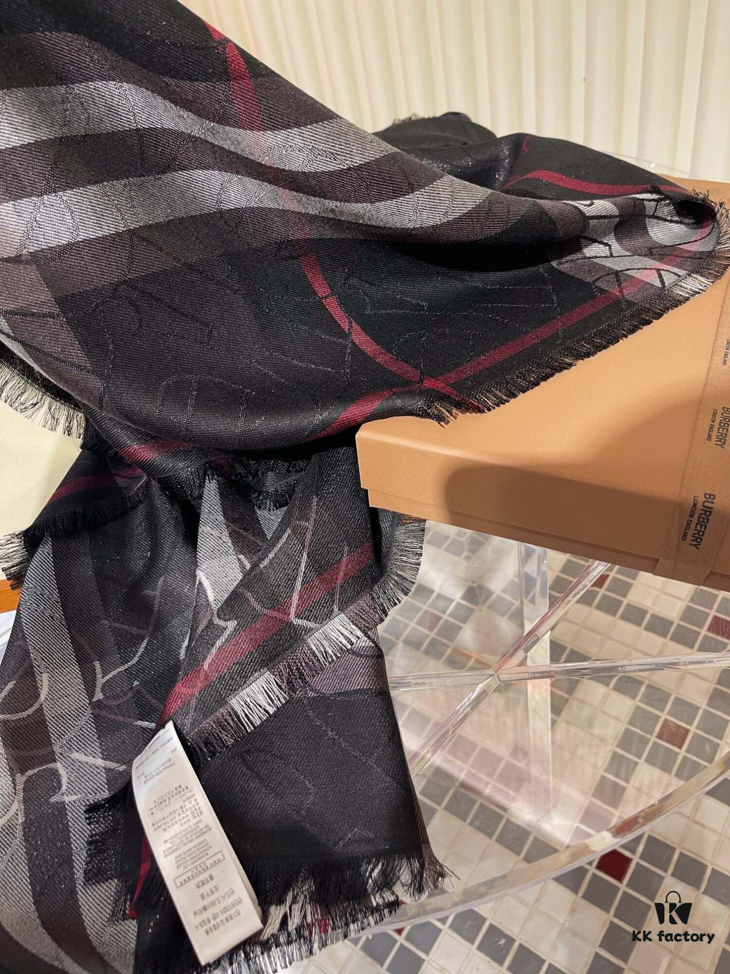 6931a96bccd8ab3d7af9dcf0 Burberry New Metallic Signature Check Scarf – Versatile, Elegant, and Luxuriously Textured