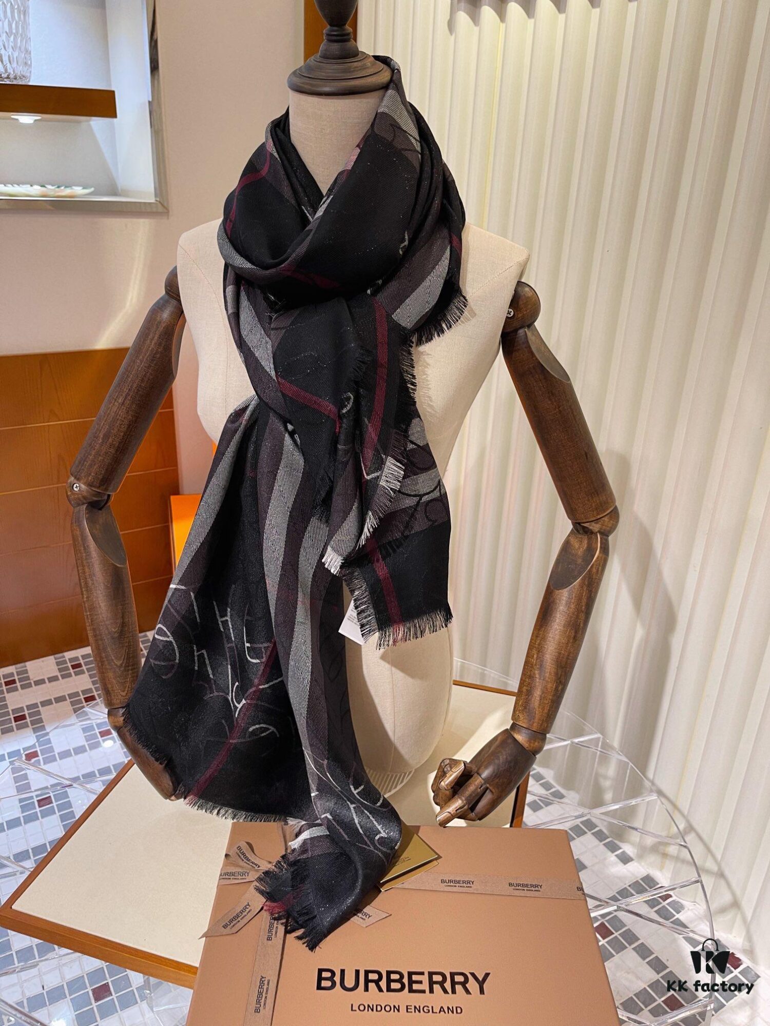 6931a96bccd8ab3d7af9dcf1 Burberry New Metallic Signature Check Scarf – Versatile, Elegant, and Luxuriously Textured