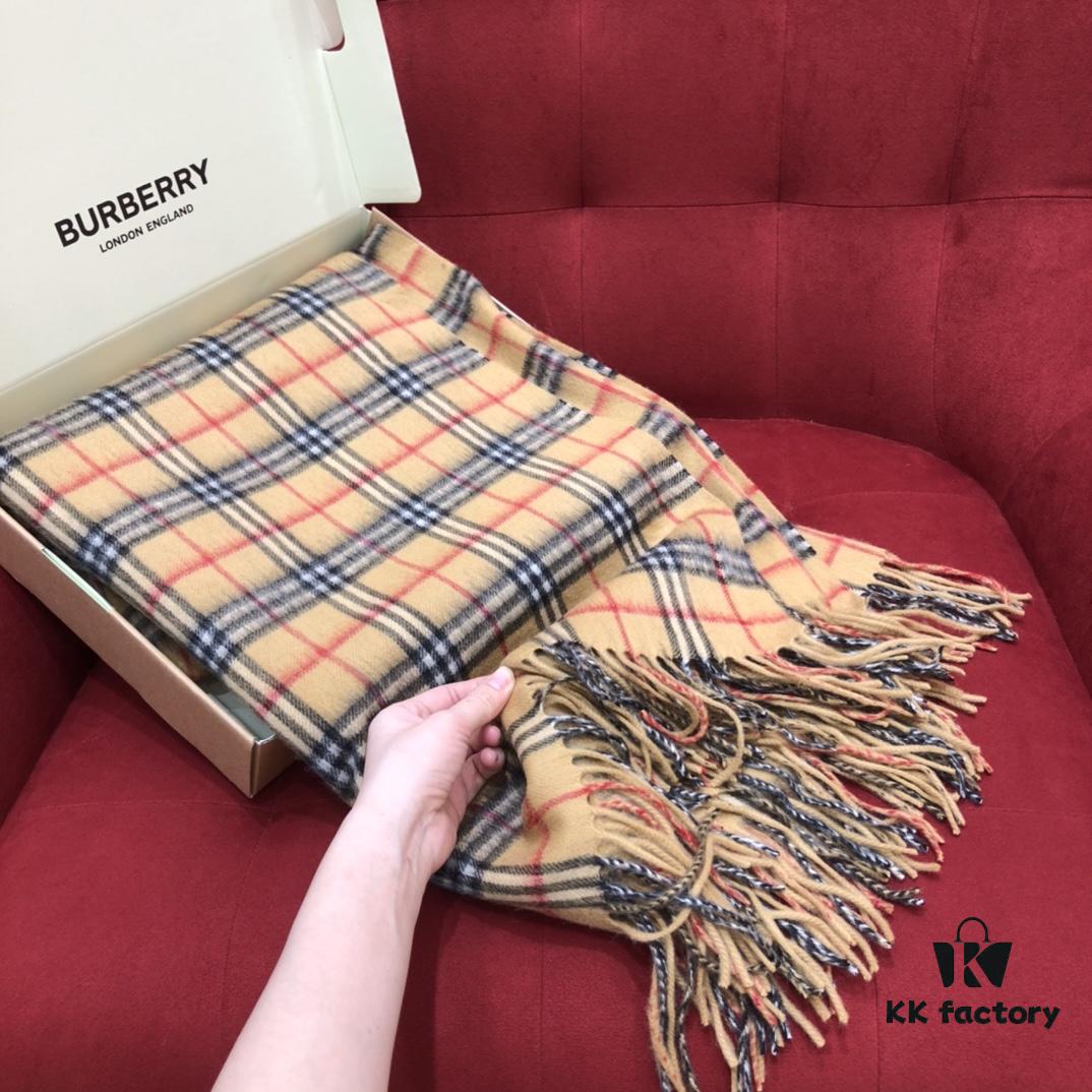 6931a96eccd8ab3d7af9dd1e Burberry Classic Fringe Double-Sided Cashmere Shawl - Vintage Oversized Shawl, Stylish and Practical, 100% Cashmere, Soft and Delicate, Non-Irritating, Fashionable and Warm