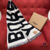 6931a96fccd8ab3d7af9dd27 Black and White BURBERRY Classic Large Letter Scarf, 100% Wool, 33*188cm