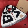 6931a96fccd8ab3d7af9dd29 Black and White BURBERRY Classic Large Letter Scarf, 100% Wool, 33*188cm