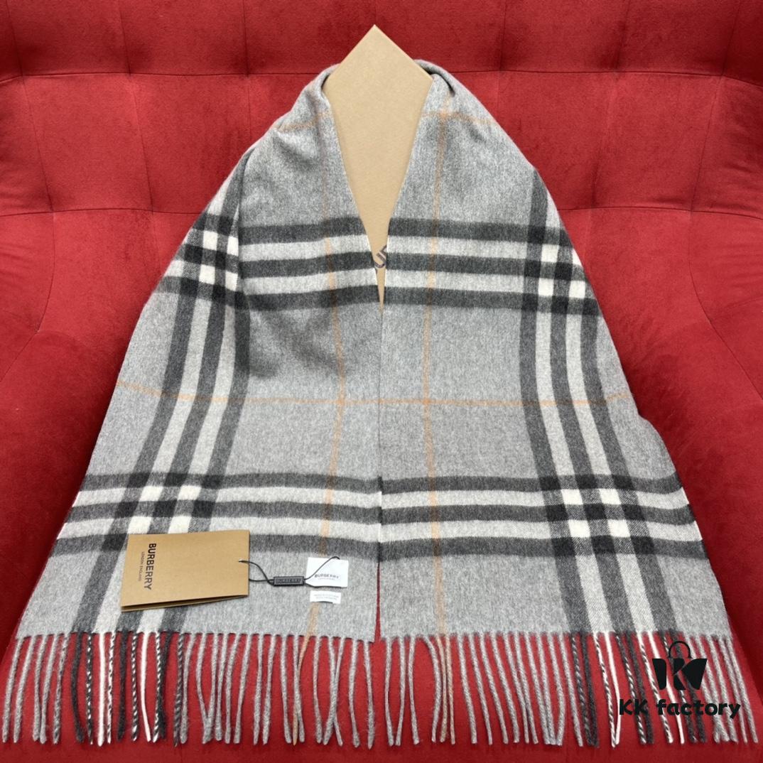 6931a971ccd8ab3d7af9dd54 Gray BURBERRY Classic Entry-Level Bestseller Scarf, Timeless Check Pattern, Simple and Elegant Unisex Design, Never-Go-Out-of-Fashion Accessory