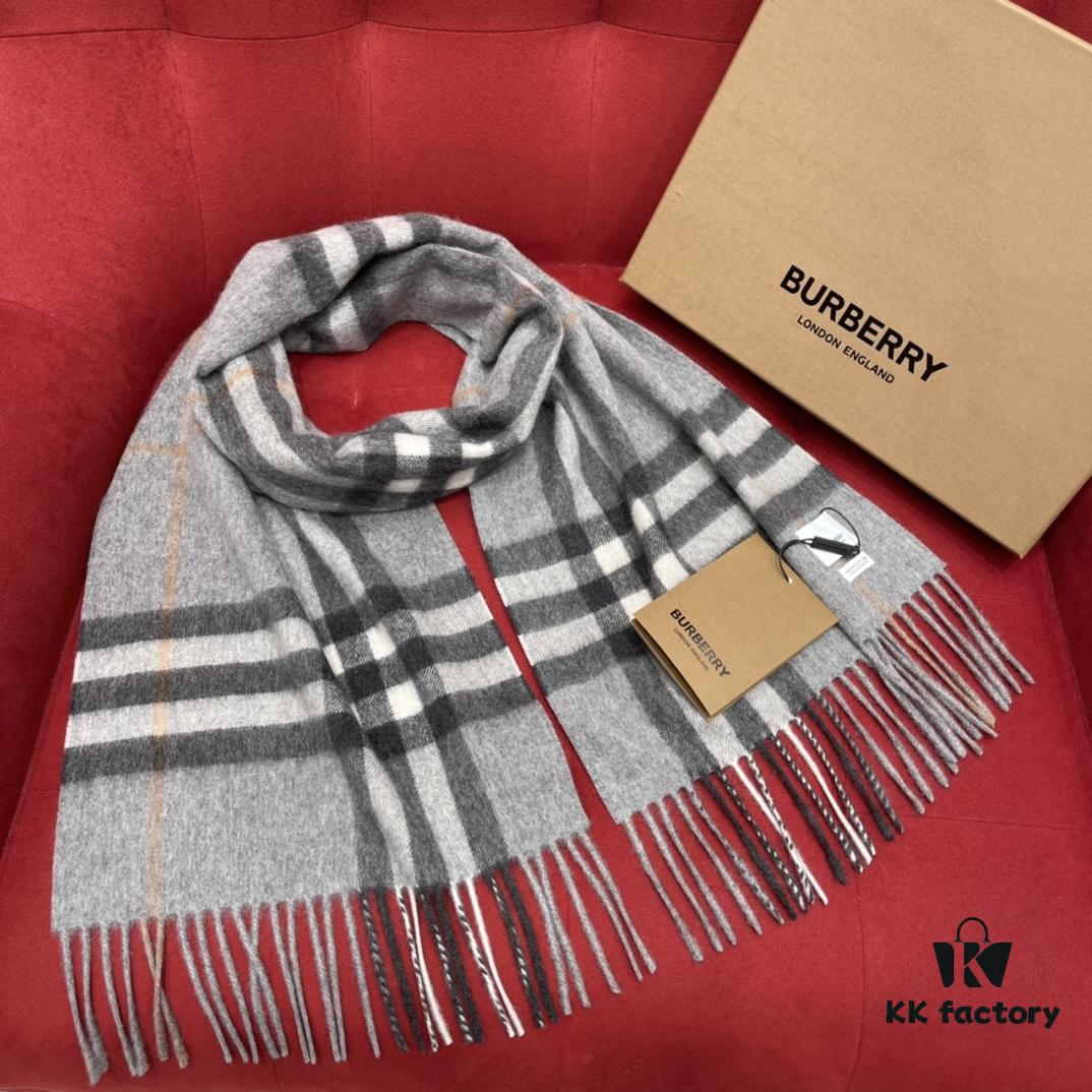 6931a971ccd8ab3d7af9dd56 Gray BURBERRY Classic Entry-Level Bestseller Scarf, Timeless Check Pattern, Simple and Elegant Unisex Design, Never-Go-Out-of-Fashion Accessory