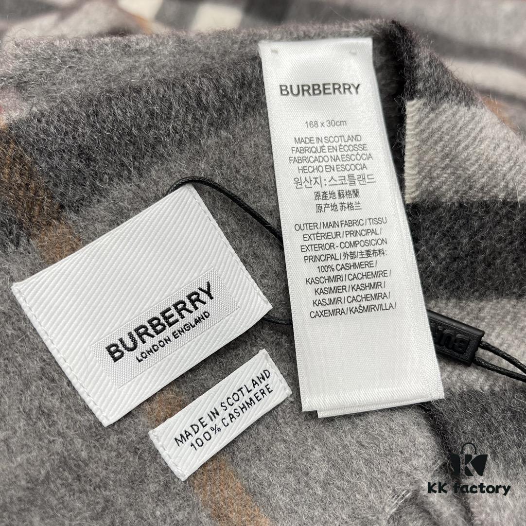 6931a972ccd8ab3d7af9dd5b Gray BURBERRY Classic Entry-Level Bestseller Scarf, Timeless Check Pattern, Simple and Elegant Unisex Design, Never-Go-Out-of-Fashion Accessory